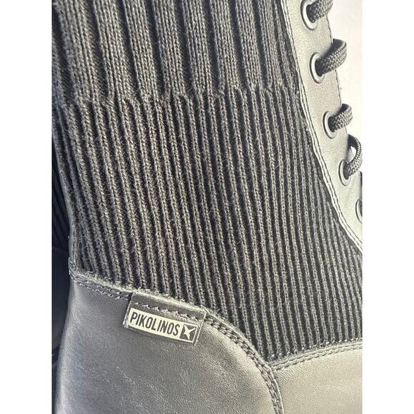 Pikolinos Boots Salamanca Ankle Womens EU39 Black Leather Side Zip & Lace US 8.5 - Picture 8 of 10
